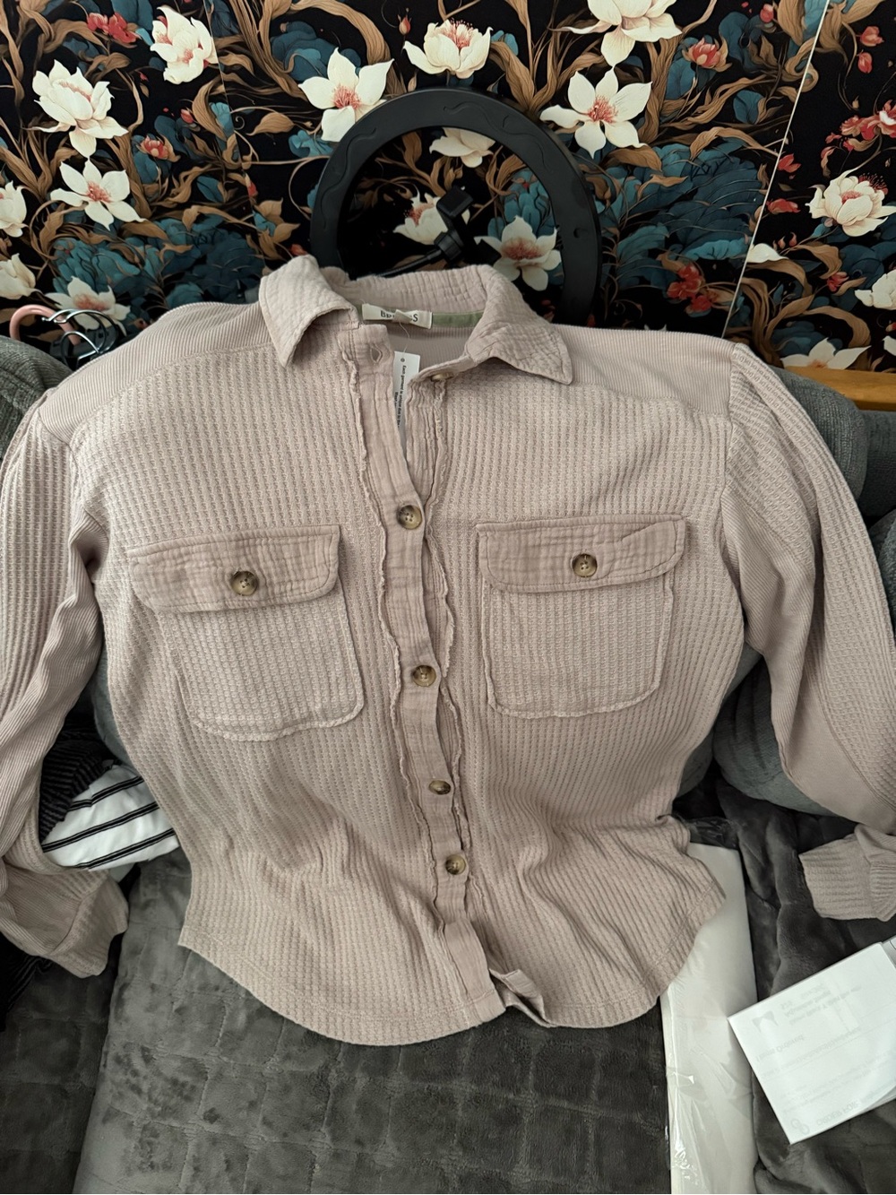 Briggs New York Ribbed Knit Top in Mauve - Picture 3 of 3